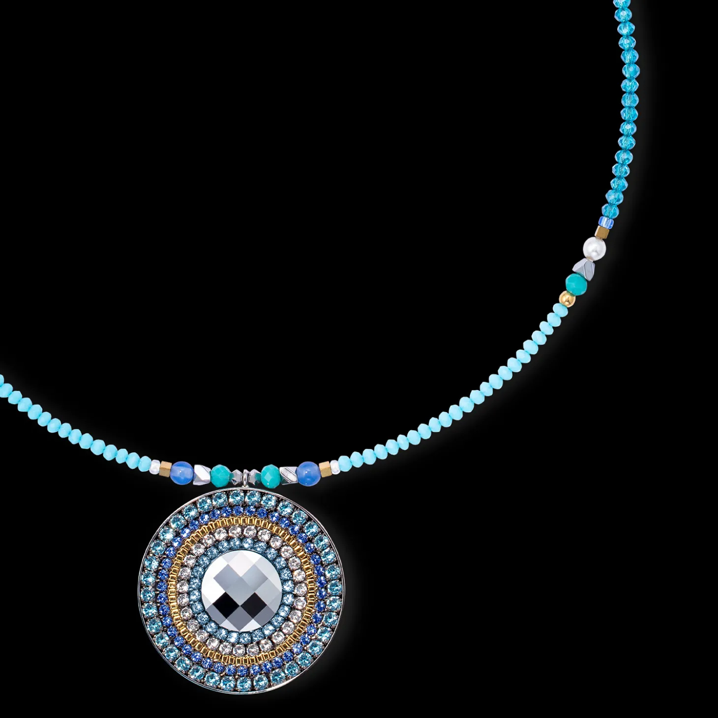 Necklace amulet Ocean Vibes turquoise gold