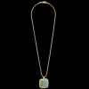 Necklace Amulet Spikes Square Aventurine gold-green