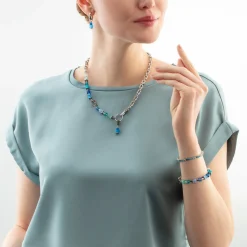 Necklace Cube Fusion Charm Silver-Ocean