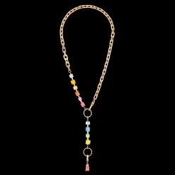 Necklace Cube Fusion Charm gold-rainbow