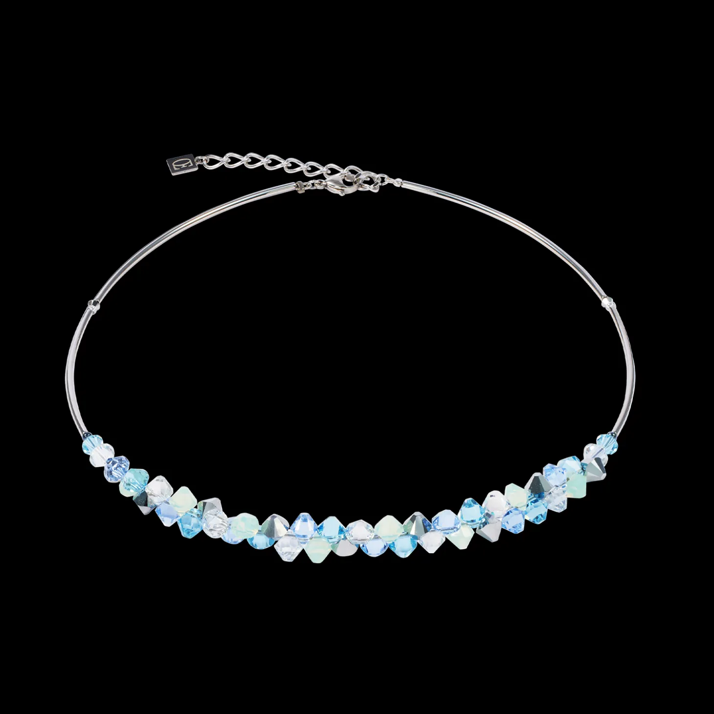 Necklace Dancing Crystals silver-blue