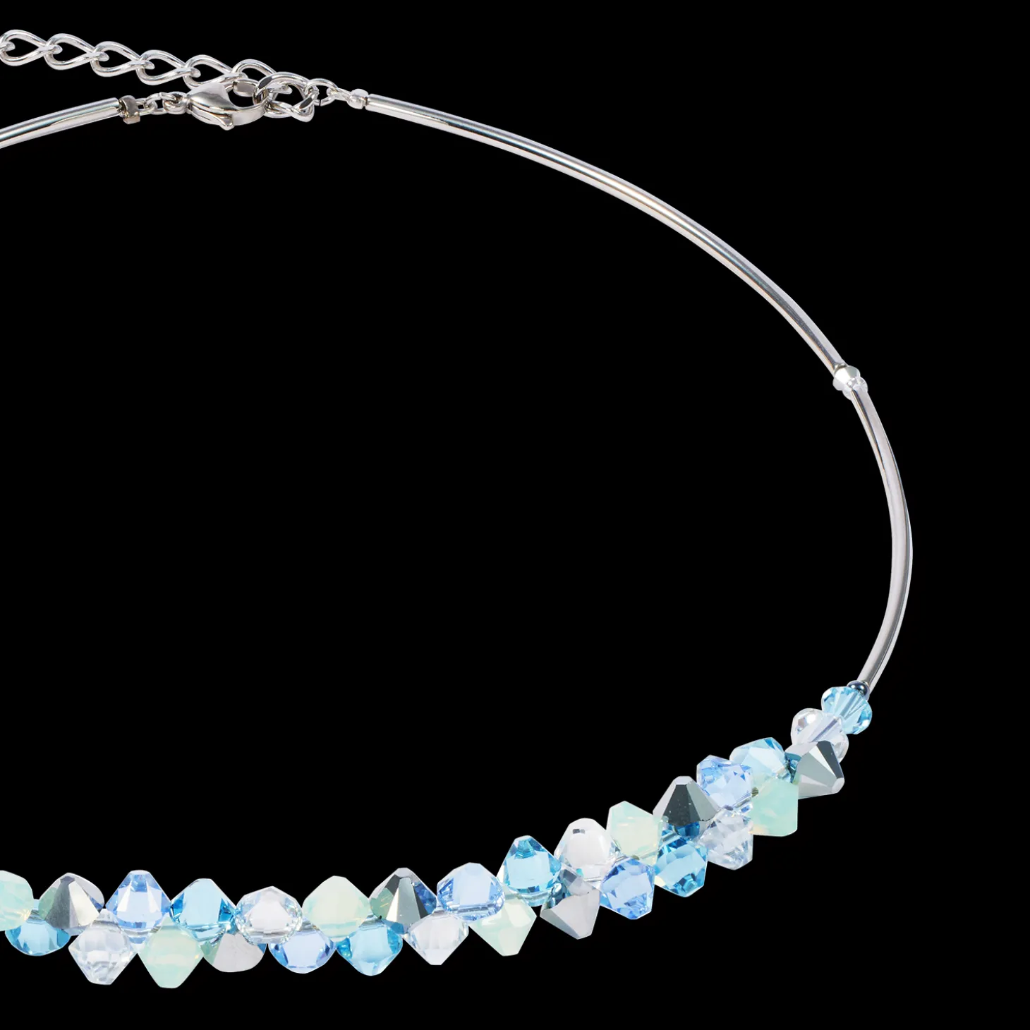 Necklace Dancing Crystals silver-blue