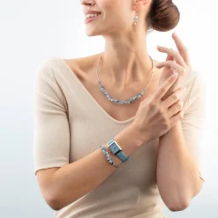 Necklace Dancing Crystals silver-blue