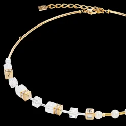 Necklace GeoCUBE® Fusion Precious Pearl Mix gold-white