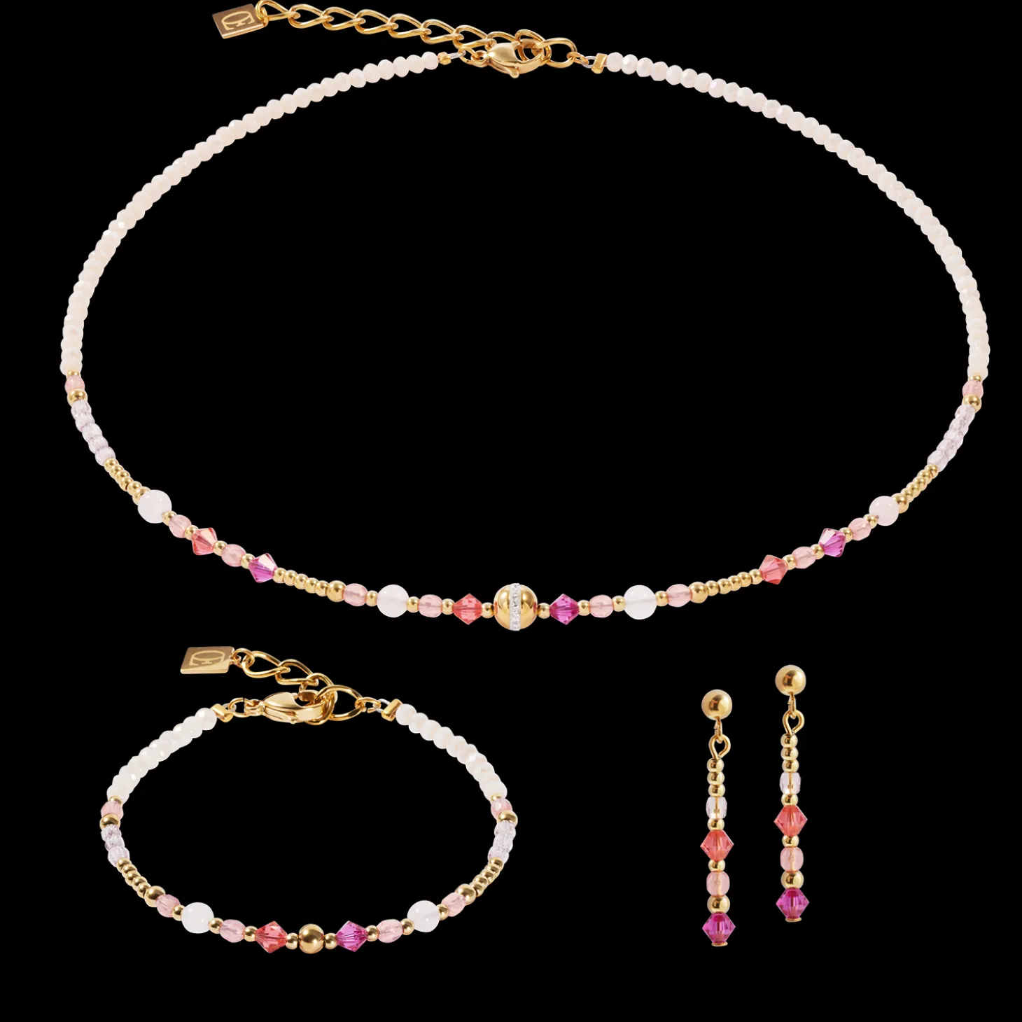 Necklace Golden Sphere Shape Mix rose