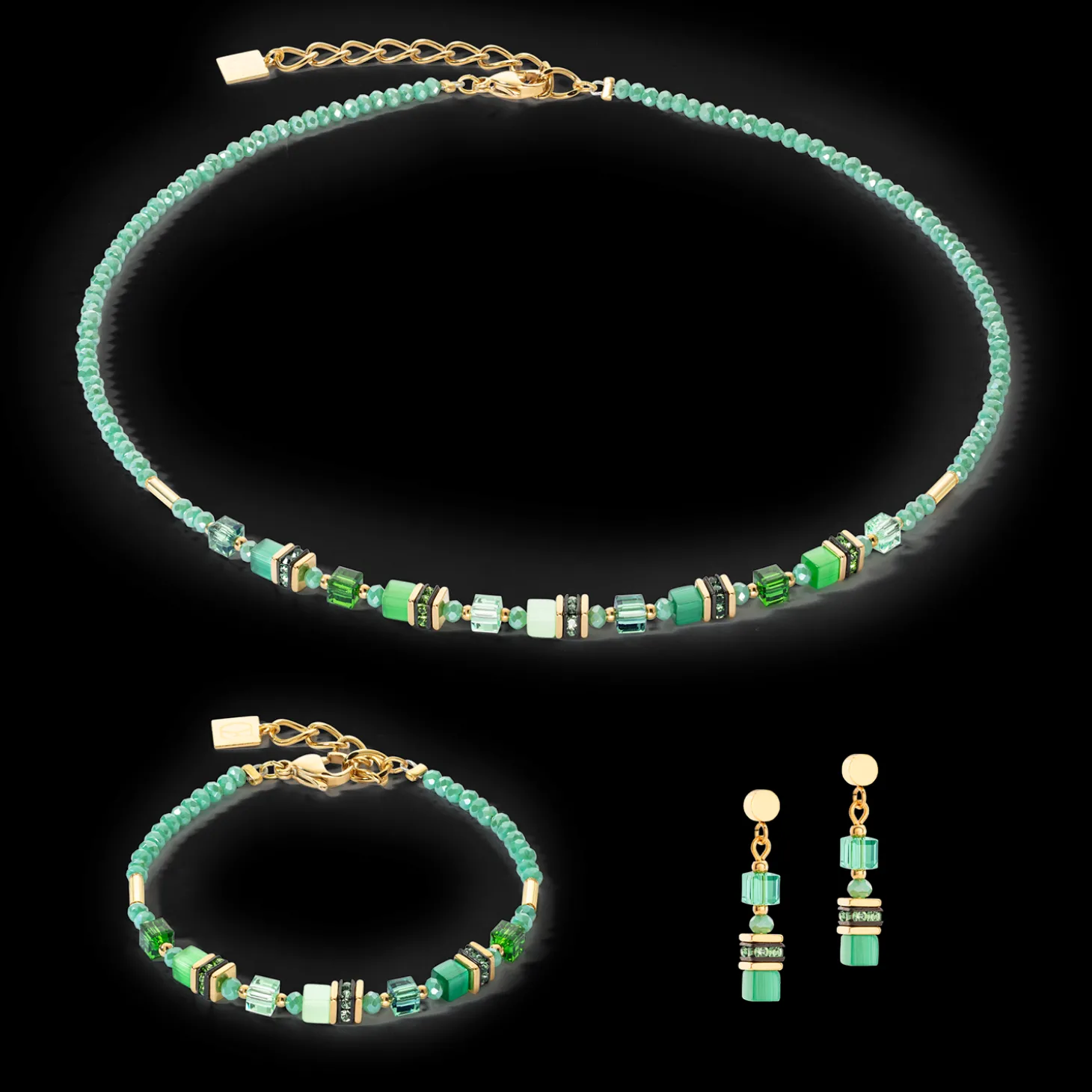 Necklace Mini Cubes green