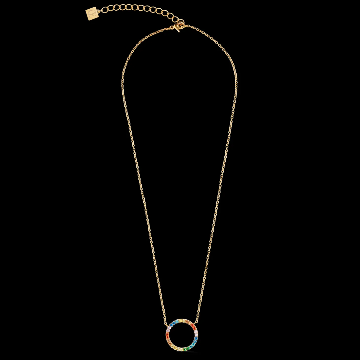 Necklace Sparkling Circle gold-multicolour
