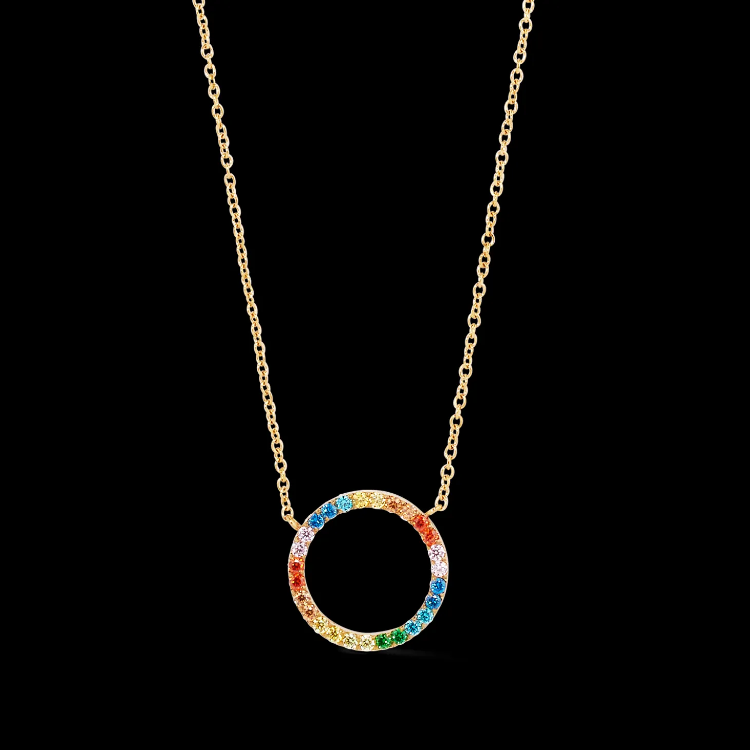Necklace Sparkling Circle gold-multicolour