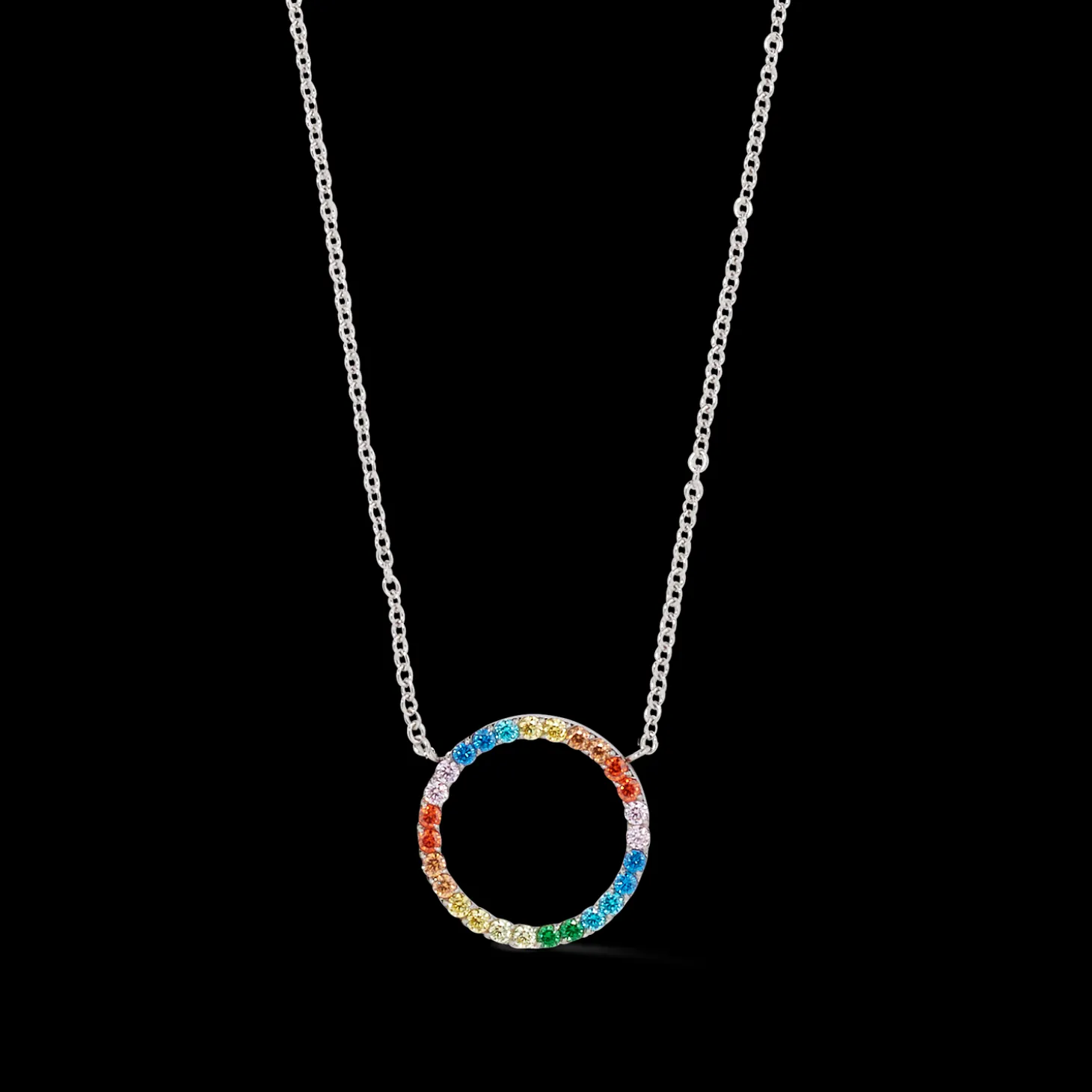 Necklace Sparkling Circle silver-multicolour