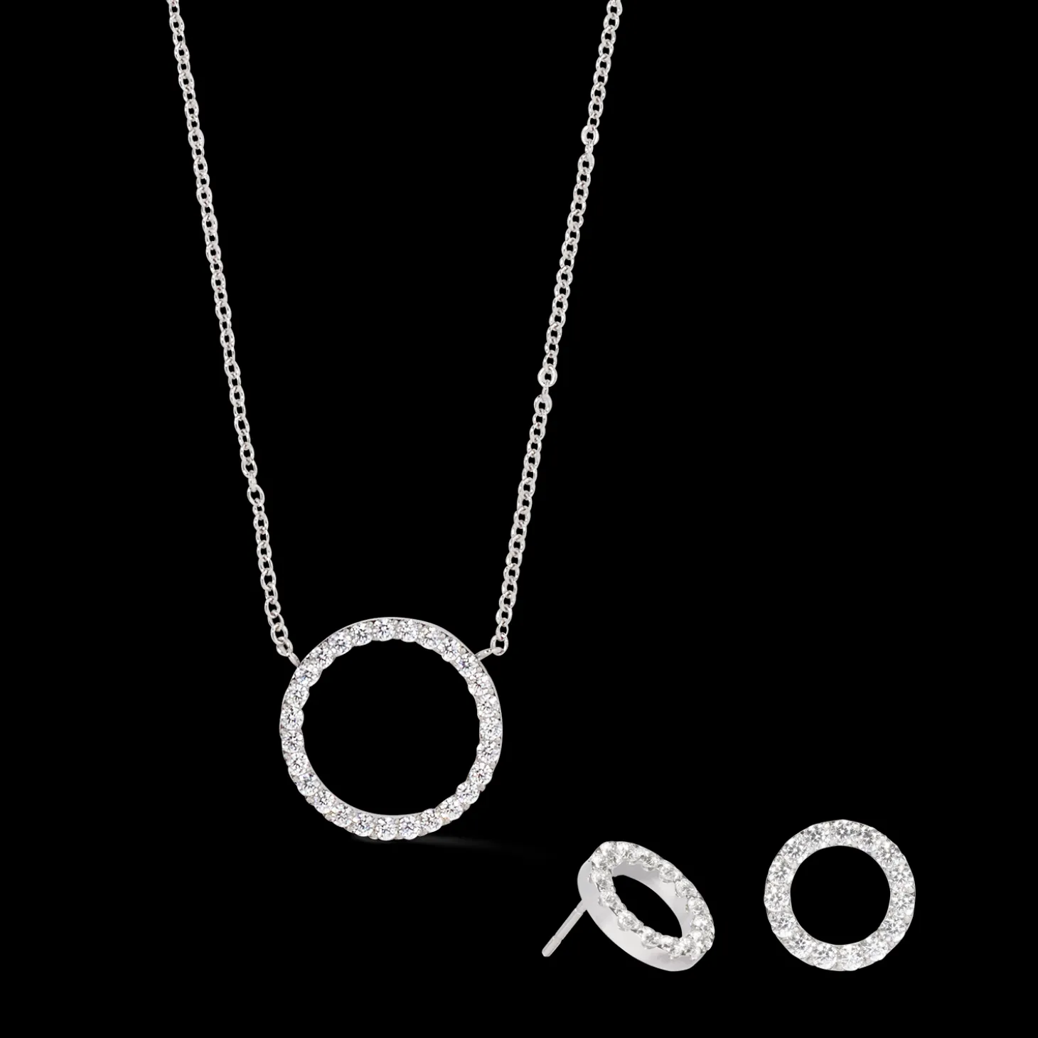 Necklace Sparkling Circle silver-crystal
