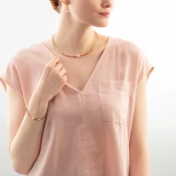 Necklace Sunset Pearl gold-coral