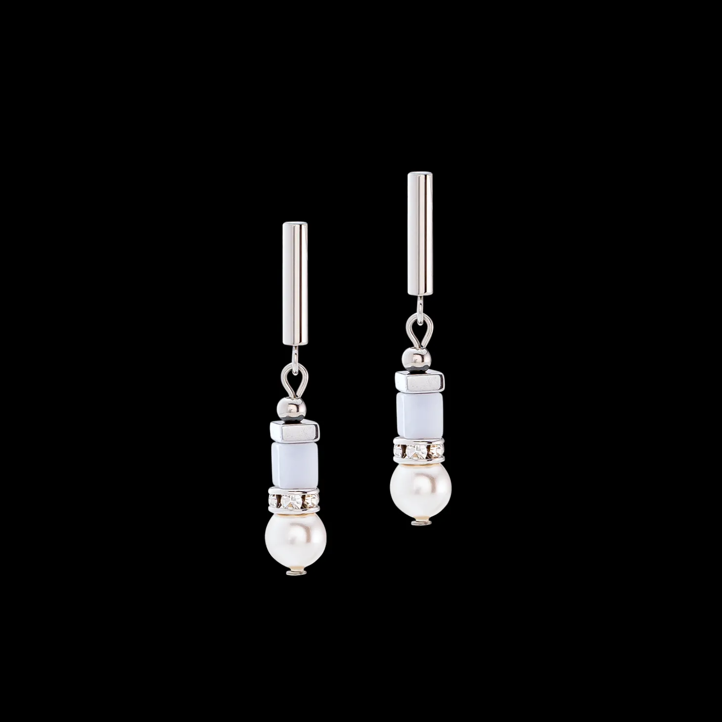 Precious Fusion Offset earrings silver-ice blue