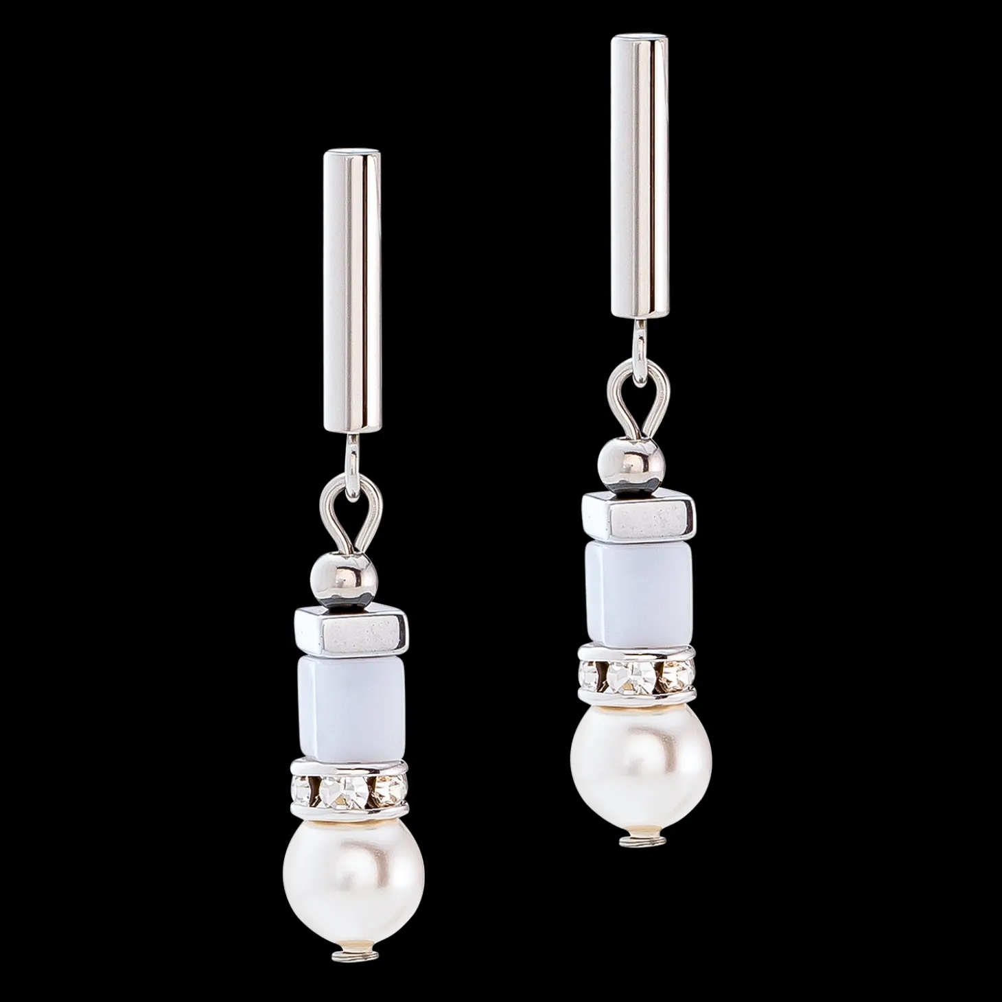 Precious Fusion Offset earrings silver-ice blue
