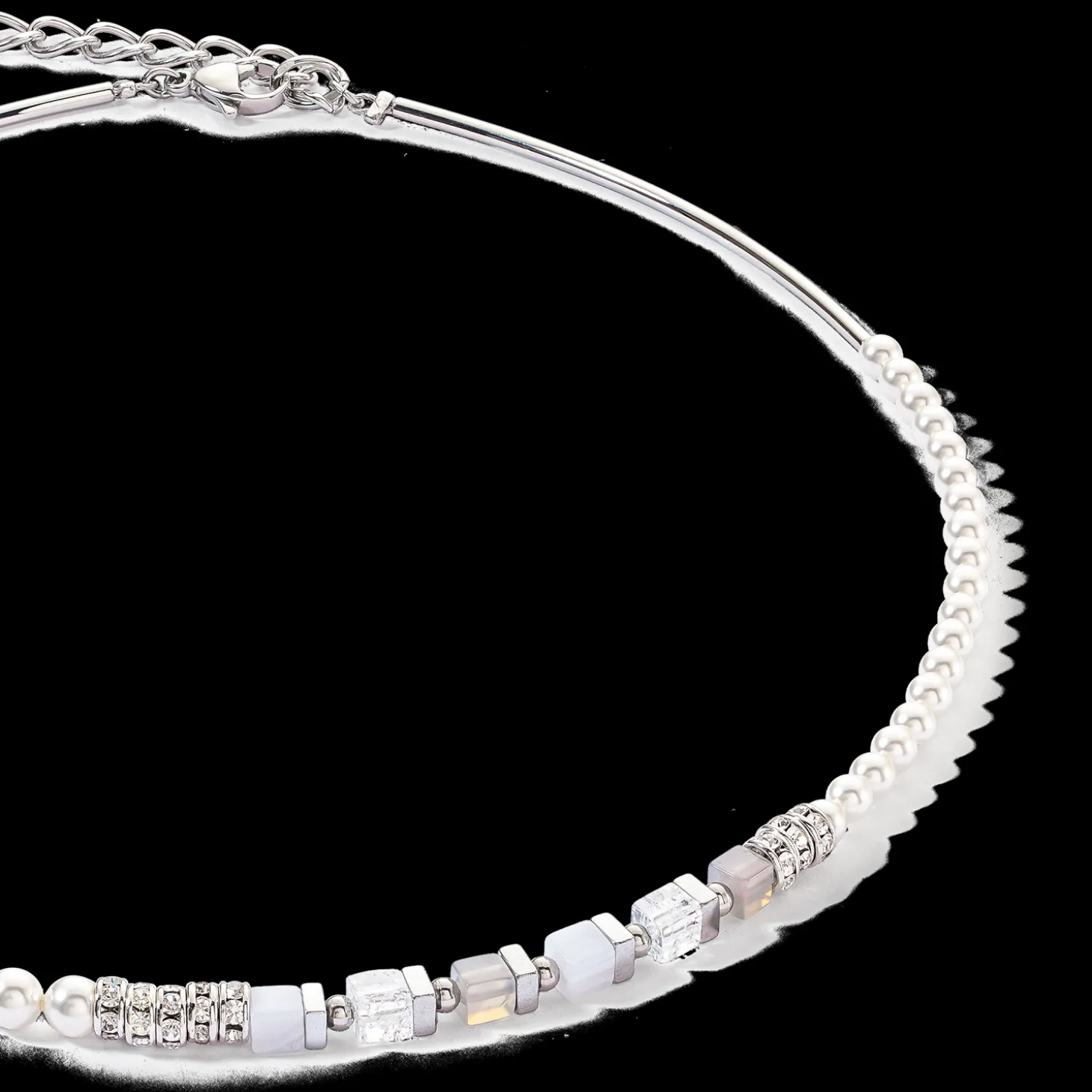 Precious Fusion Offset necklace silver-ice blue