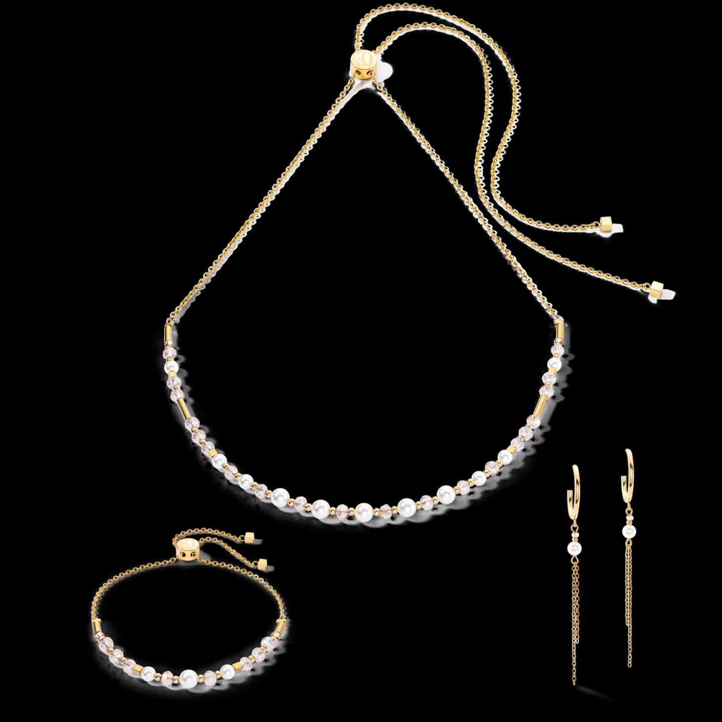 Princess Pearls Chain necklace gold-white