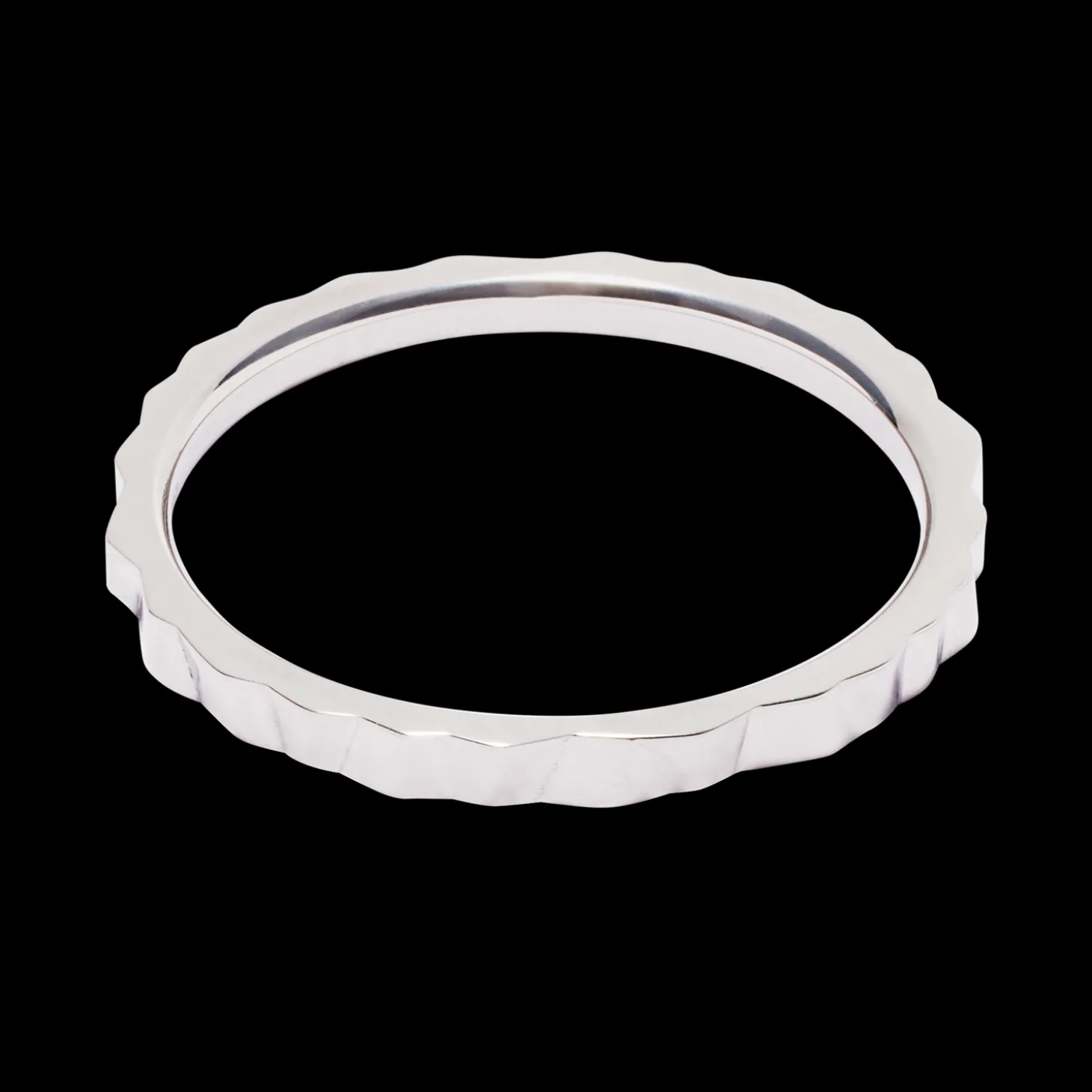 Ring Slim Wave Silber