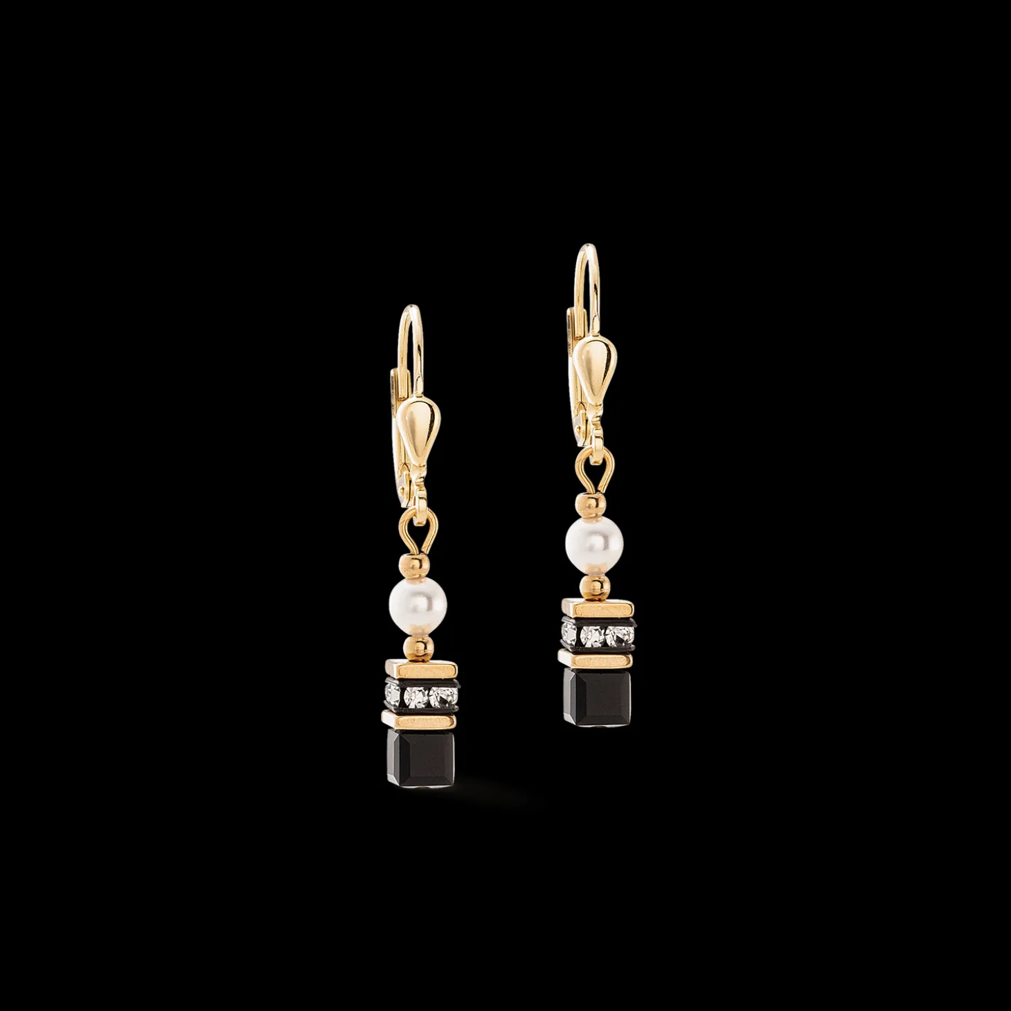 Sparkling Princess earrings gold-black