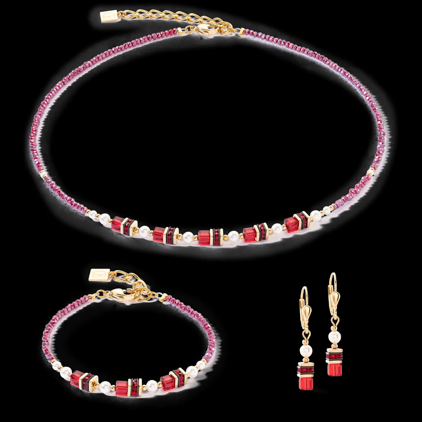 Sparkling Princess necklace gold-red