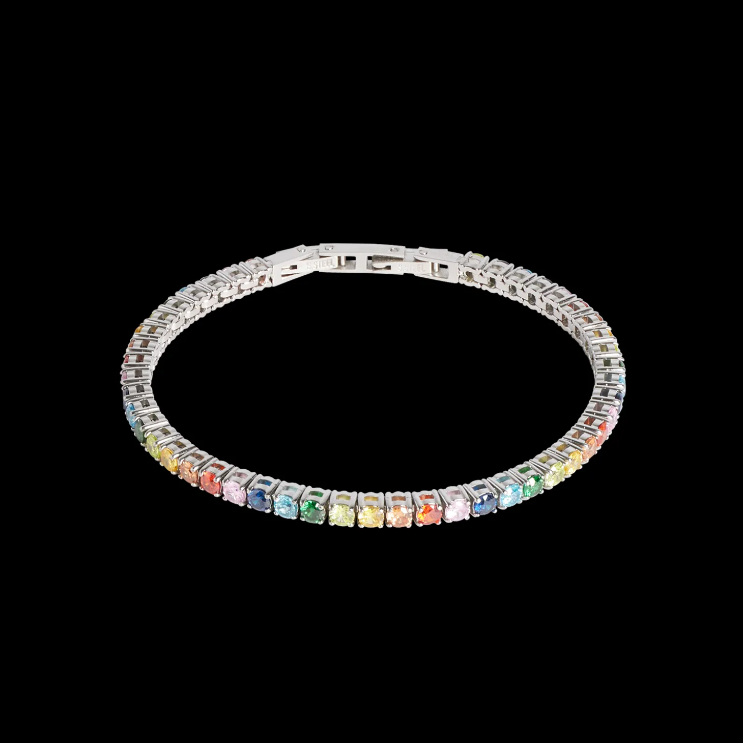 Tennis bracelet silver-multicolour