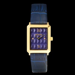 Watch Iconic Spikes Bracelet Leather Midnight Blue Gold
