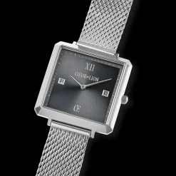 Watch Iconic Square Graphite Sunray Milanese Stainless Steel