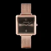 Watch Iconic Square Mocha Sunray Milanese Stainless Steel Rose Gold