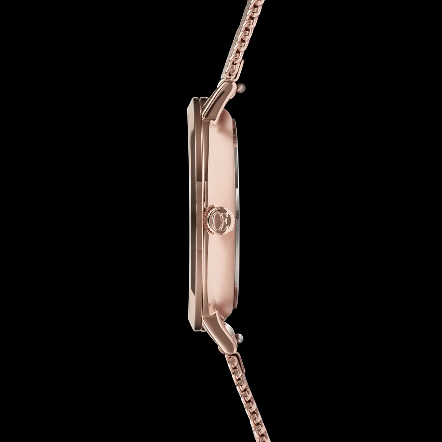 Watch Round Champagne Sunray Milanese Stainless Steel Champagne