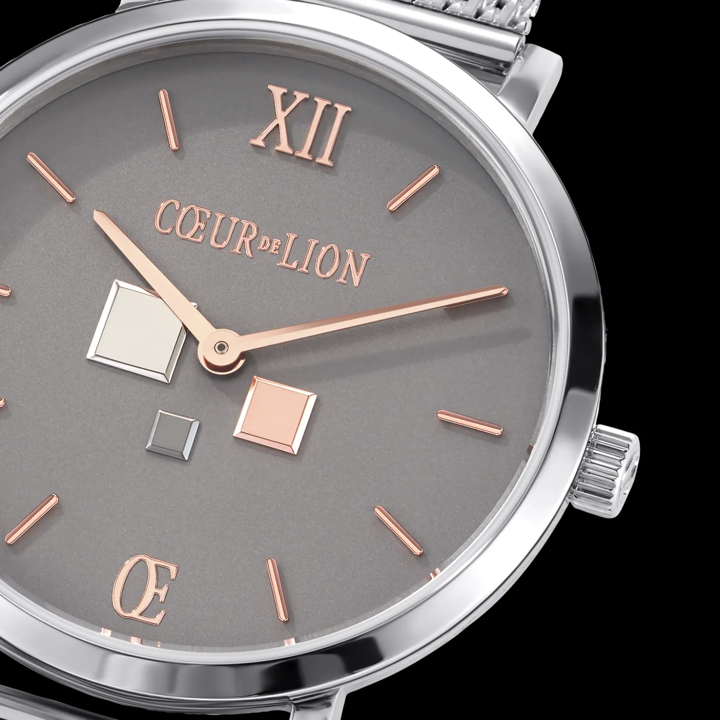 Watch Round Cool Grey Milanese Stainless Steel