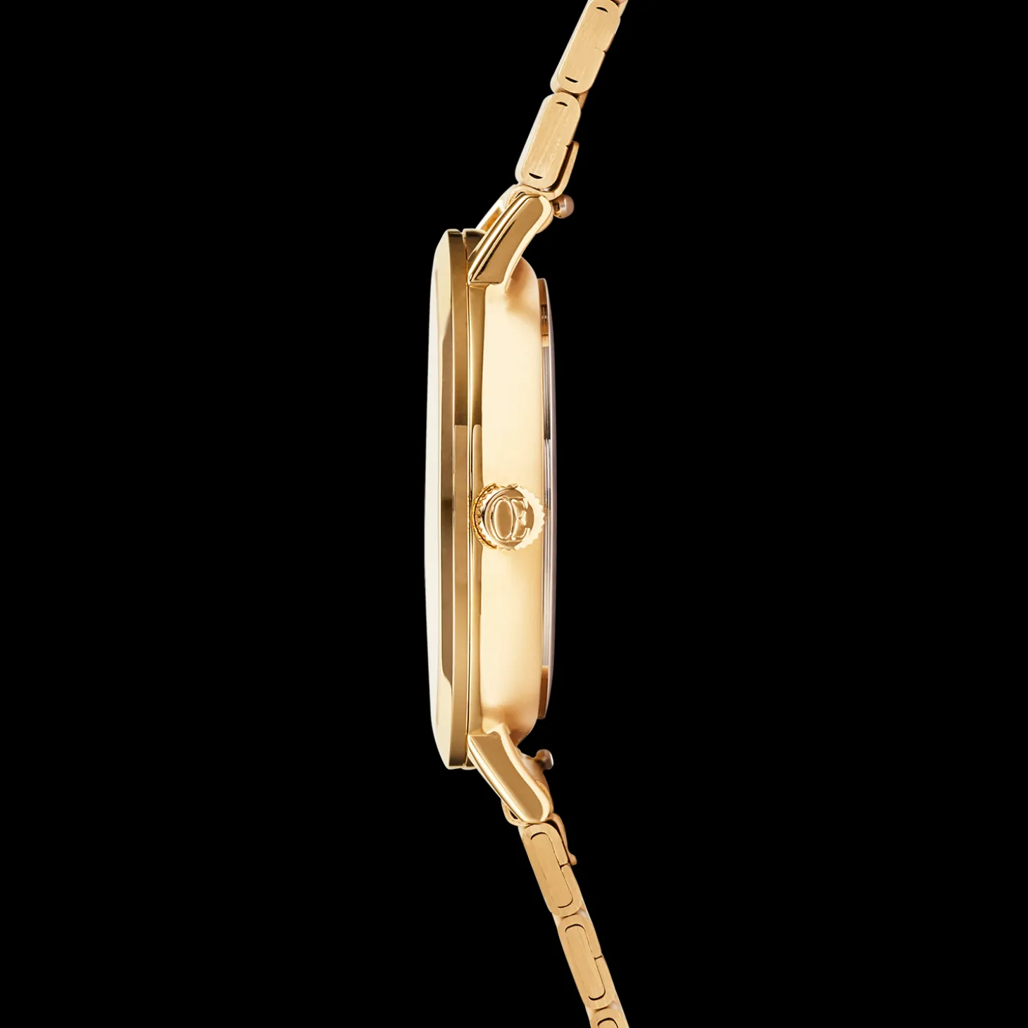Watch Round Gold Sunray Monochrome Stainless Steel Gold