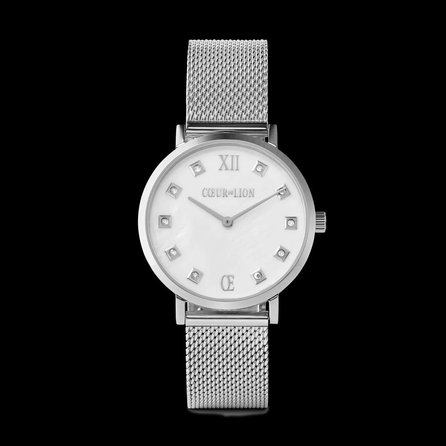 Watch Round Mother-of-Pearl Milanaise Stainless Steel Silver