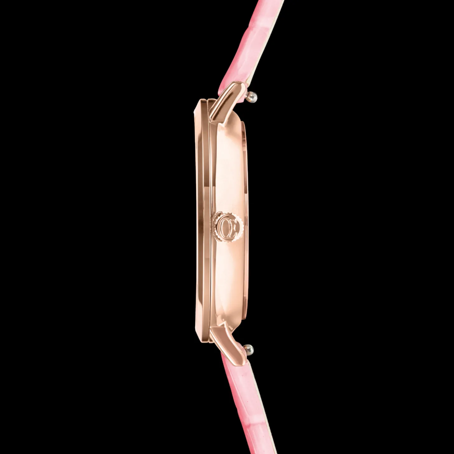 Watch Round Pastel Lovers Rose Gold Bracelet Leather Pink