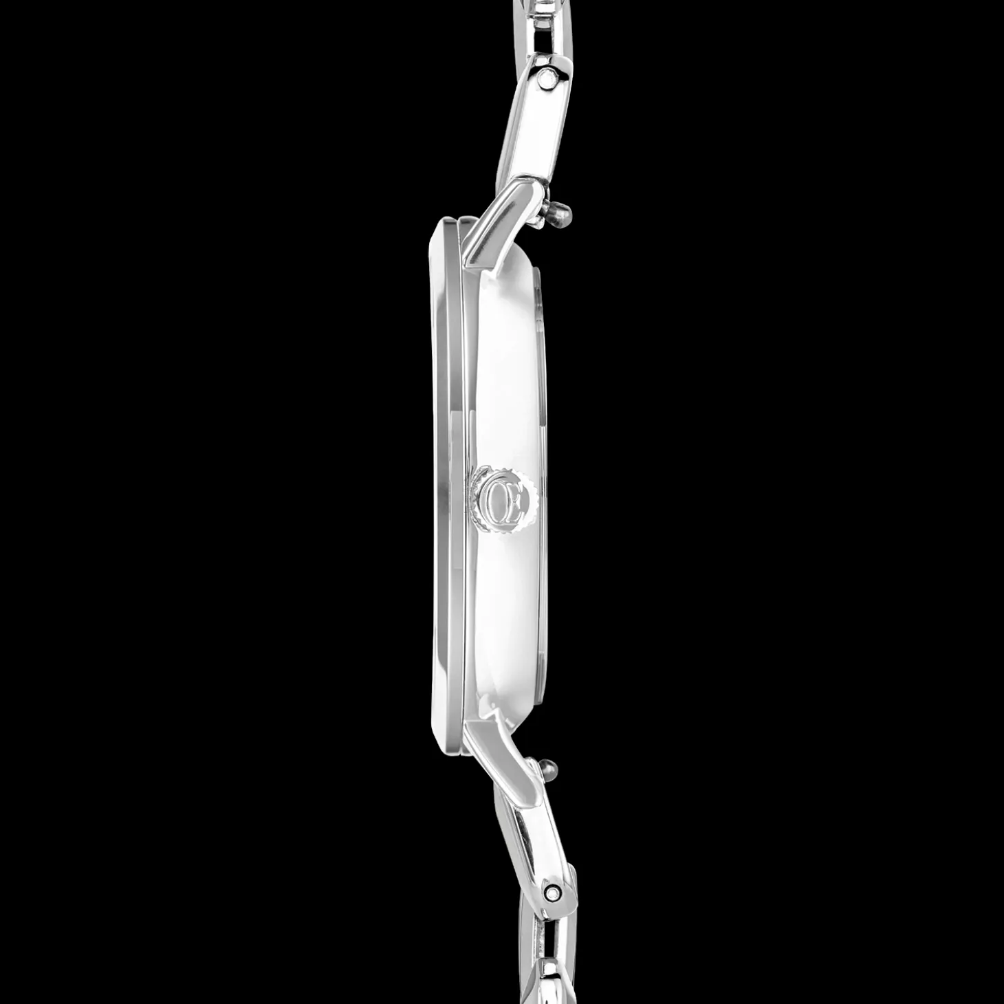 Watch Round Sparkling Graceful Greige Statement Silver