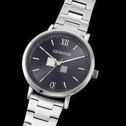 Watch Round Statement Unisex Sunray Midnight Blue Stainless Steel Frosted Silver
